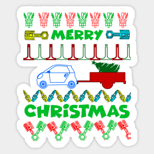 Merry chrismas, car guy, car enthusiast merry chrismas (smart4two) Sticker